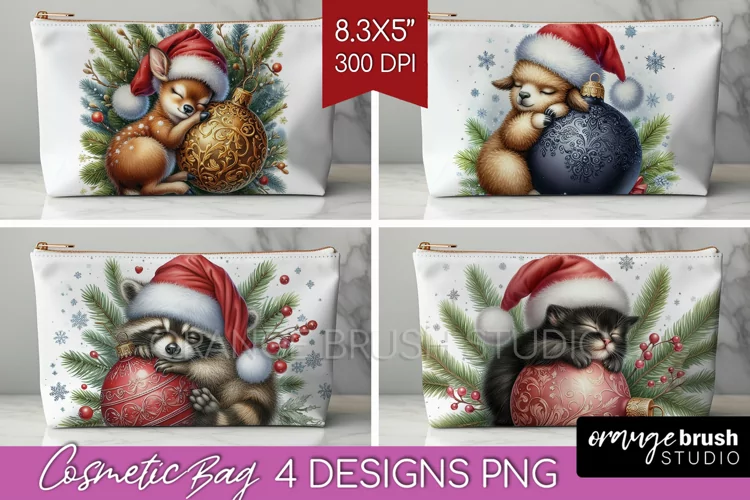 Christmas Animals Cosmetic Bag - Cute Christmas Makeup Bag