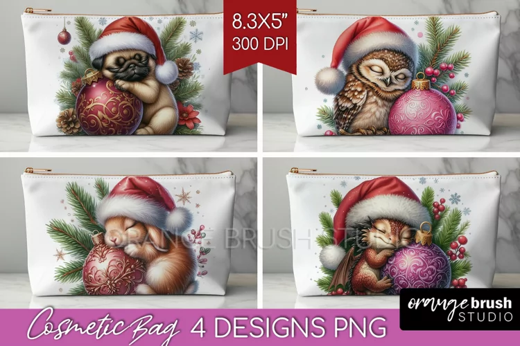Christmas Animals Cosmetic Bag - Cute Christmas Makeup Bag