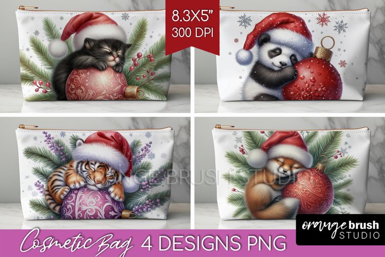 Christmas Animals Cosmetic Bag - Cute Christmas Makeup Bag example image 1
