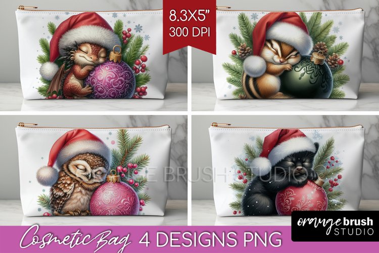 Christmas Animals Cosmetic Bag - Cute Christmas Makeup Bag example image 1