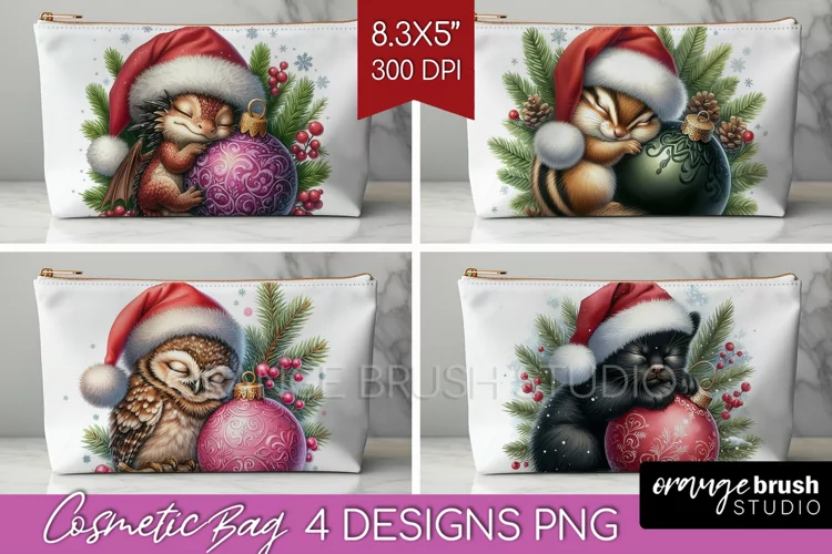 Christmas Animals Cosmetic Bag - Cute Christmas Makeup Bag