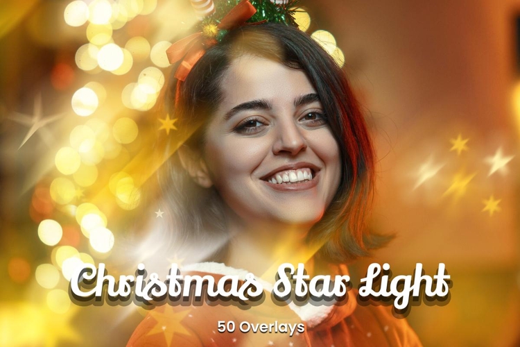 50 Christmas Star Light Overlays