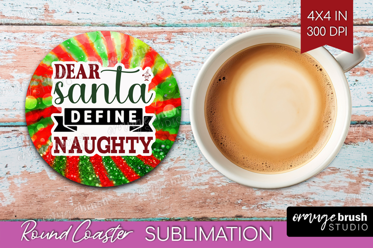 Sarcastic Christmas Quote Round Coaster - Tie Dye Coaster