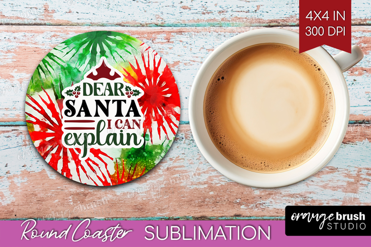 Sarcastic Christmas Quote Round Coaster - Tie Dye Coaster
