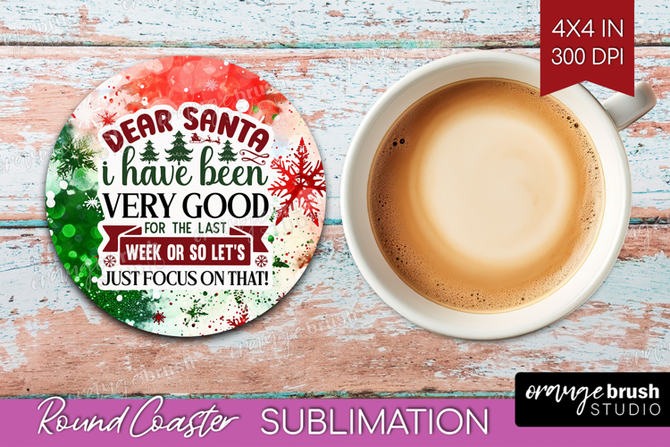 Sarcastic Christmas Quote Round Coaster - Tie Dye Coaster