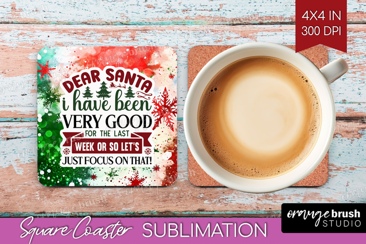 Sarcastic Christmas Quote Square Coaster - Tie Dye Coaster