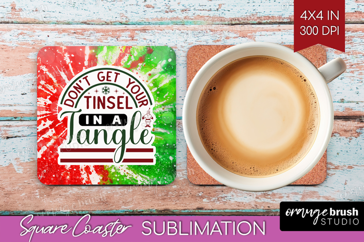 Sarcastic Christmas Quote Square Coaster - Tie Dye Coaster