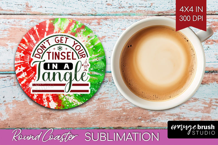 Sarcastic Christmas Quote Round Coaster - Tie Dye Coaster