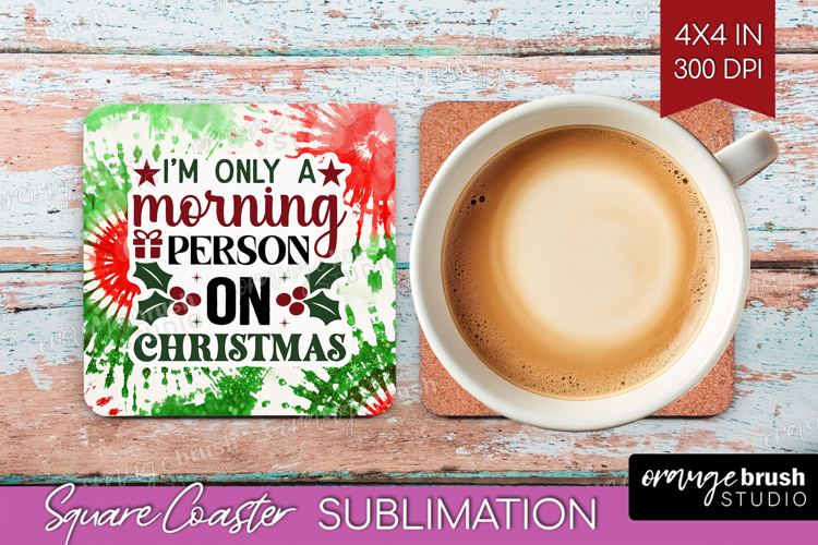 Sarcastic Christmas Quote Square Coaster - Tie Dye Coaster