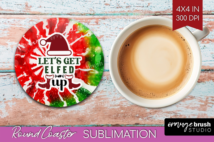Sarcastic Christmas Quote Round Coaster - Tie Dye Coaster
