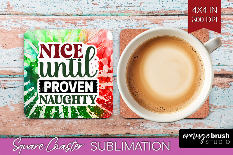 Sarcastic Christmas Quote Square Coaster - Tie Dye Coaster