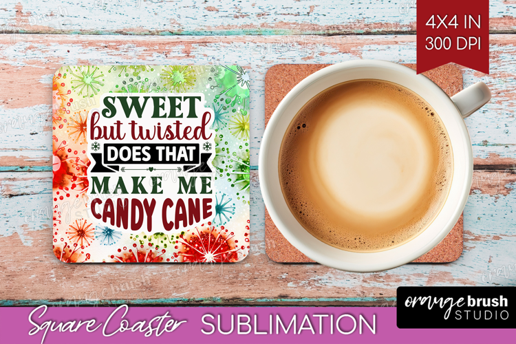 Sarcastic Christmas Quote Square Coaster - Tie Dye Coaster
