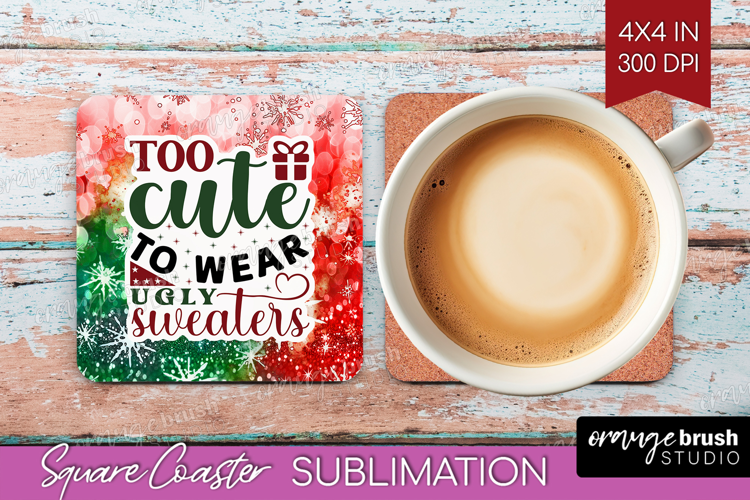 Sarcastic Christmas Quote Square Coaster - Tie Dye Coaster