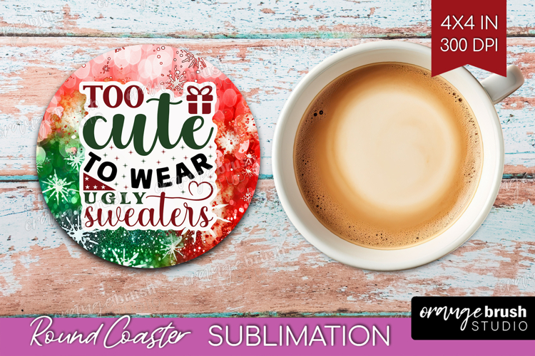 Sarcastic Christmas Quote Round Coaster - Tie Dye Coaster