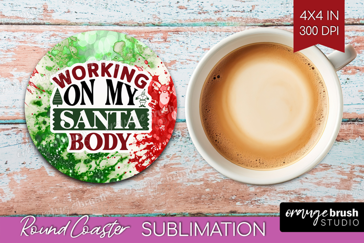 Sarcastic Christmas Quote Round Coaster - Tie Dye Coaster