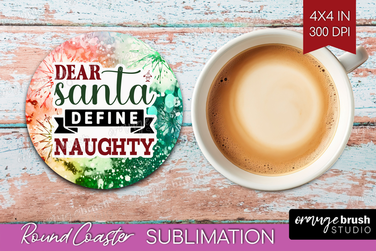 Sarcastic Christmas Quote Round Coaster - Tie Dye Coaster