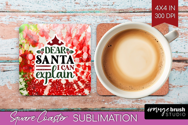 Sarcastic Christmas Quote Square Coaster - Tie Dye Coaster