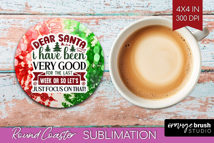 Sarcastic Christmas Quote Round Coaster - Tie Dye Coaster
