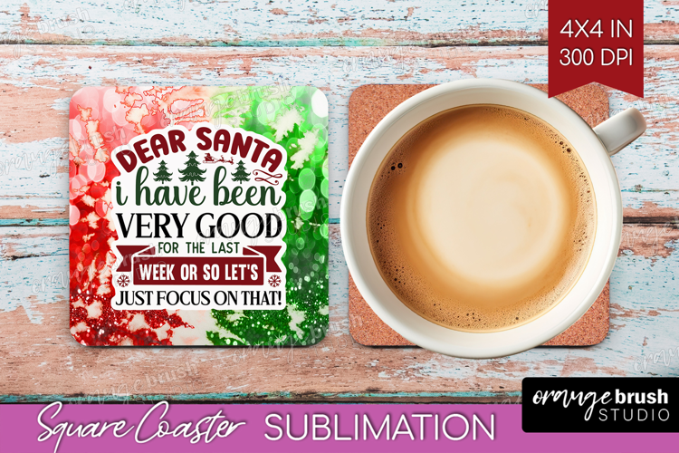 Sarcastic Christmas Quote Square Coaster - Tie Dye Coaster