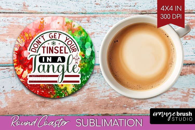 Sarcastic Christmas Quote Round Coaster - Tie Dye Coaster