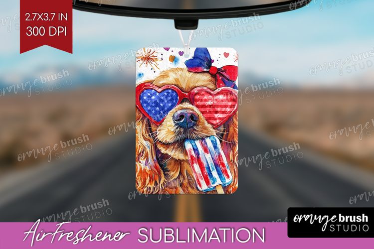 Cocker Spaniel Dog Air Freshener PNG 4th Of July PNG