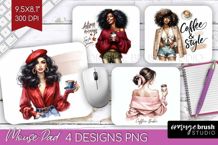 Coffee Girl Mouse Pad Sublimation - Coffee Lover Mousepad