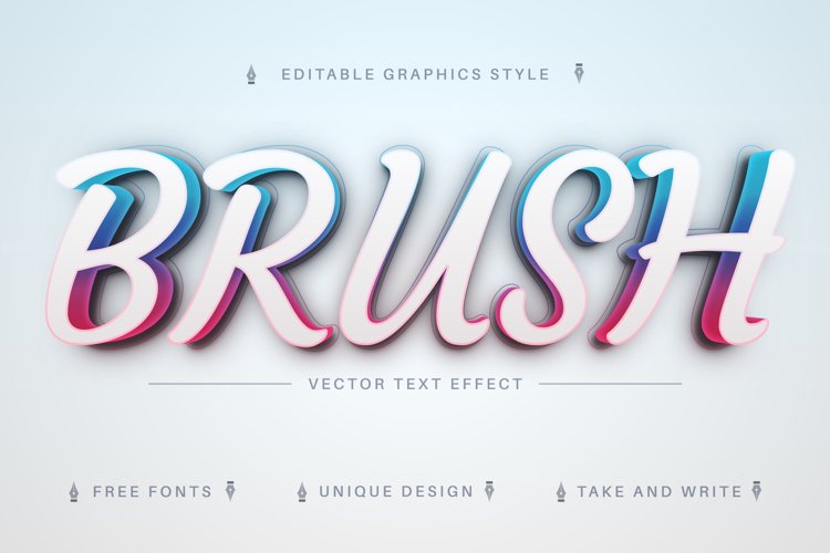 Color Brush - Editable Text Effect, Font Style