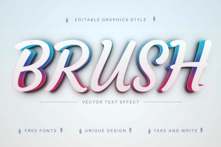 Color Brush - Editable Text Effect, Font Style