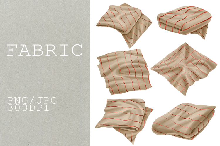 Hand Drawn Striped Fabric Clipart Digital Napkins Towel