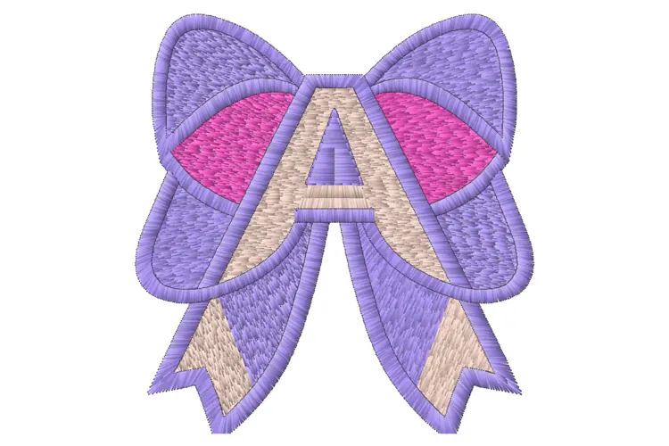 Floral Garden Bow Machine Embroidery