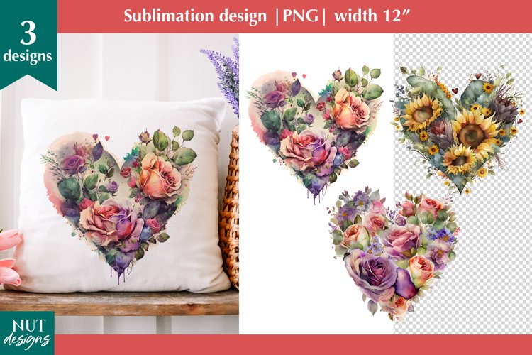 Spring pillow sublimation, Spring sunflowers, spring roses example image 1