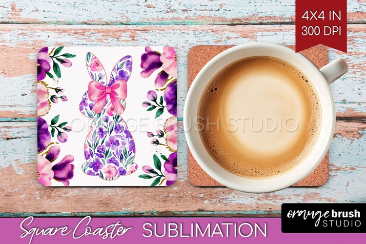 Coquette Easter Square Coaster - Easter Coaster PNG