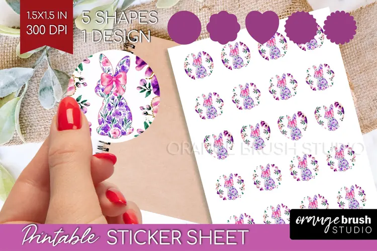 Coquette Easter Round Sticker - Easter Printable Sticker