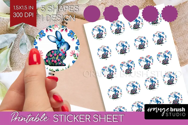 Coquette Easter Round Sticker - Easter Printable Sticker