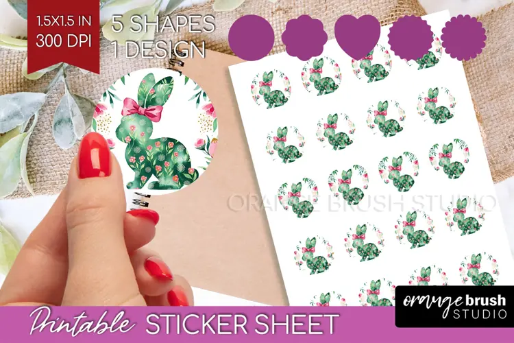Coquette Easter Round Sticker - Easter Printable Sticker