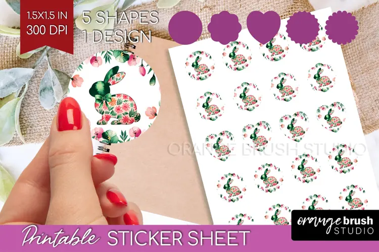 Coquette Easter Round Sticker - Easter Printable Sticker