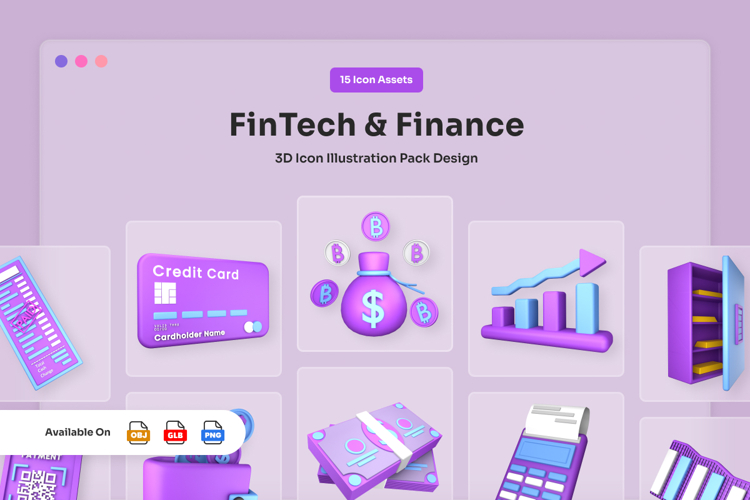 Digital Banking 3D Icon Pack