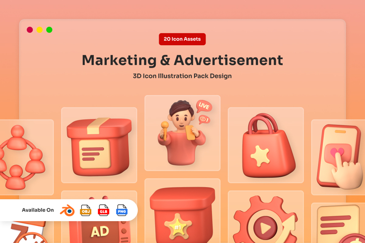 Marketing & Advertisement 3D Icon Pack