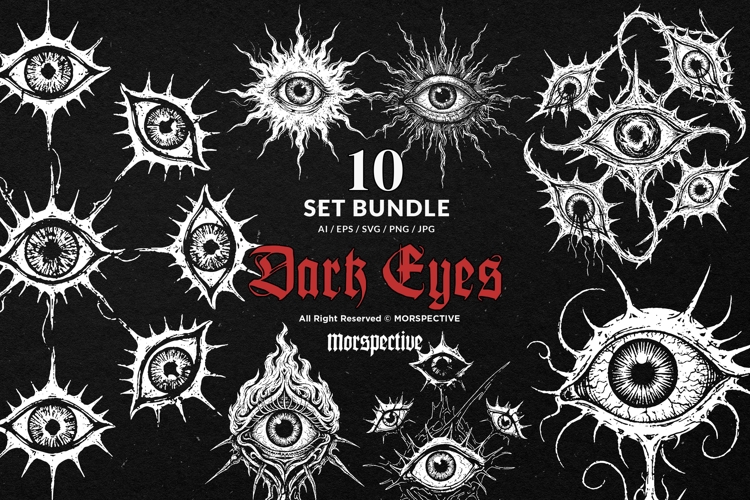 10 Bundle Dark Art Eyes Devil Demon Watcher The Eye Horror