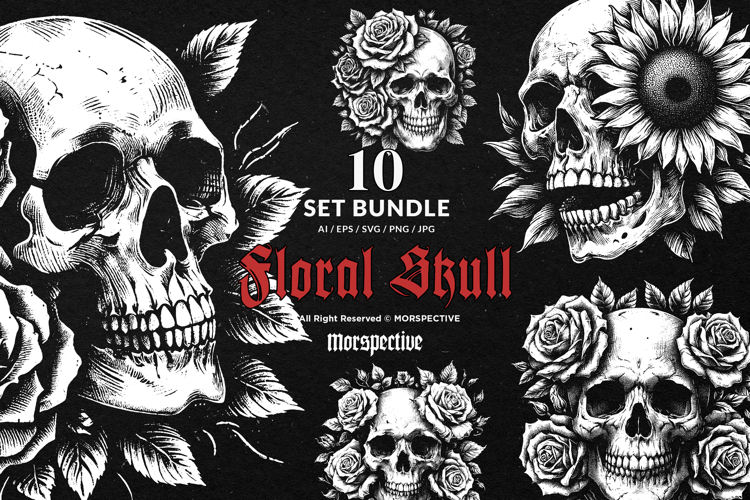 Floral Skull Svg Image 2