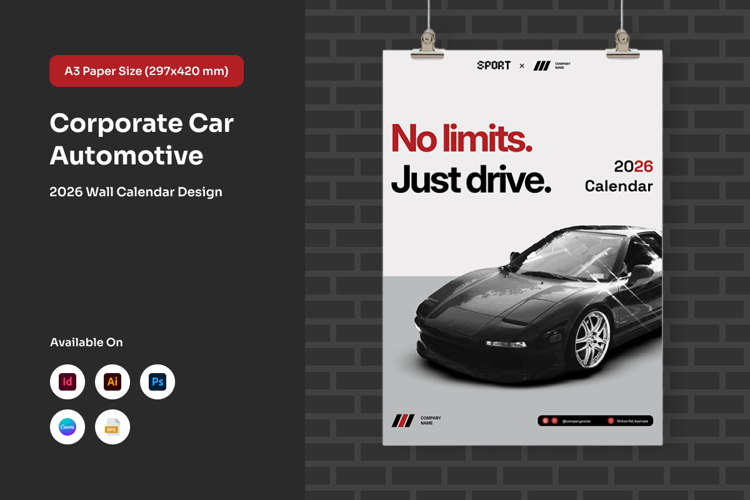 Modern Car Company Wall Calendar
