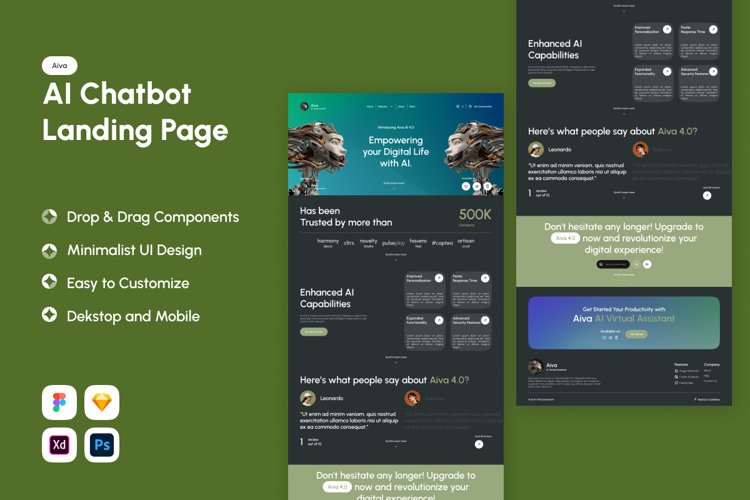 Aiva - AI Chatbot Landing Page V2