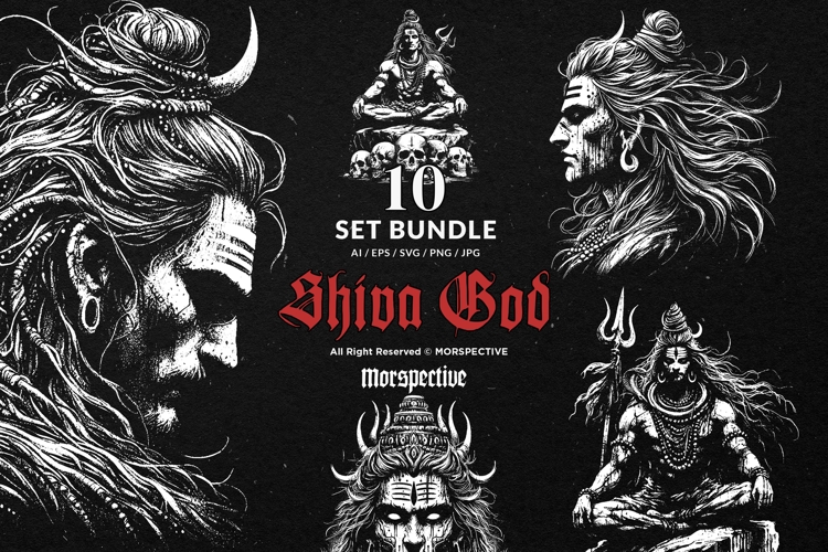 10 Bundle Dark Art Shiva God Hinduism Religion Meditation