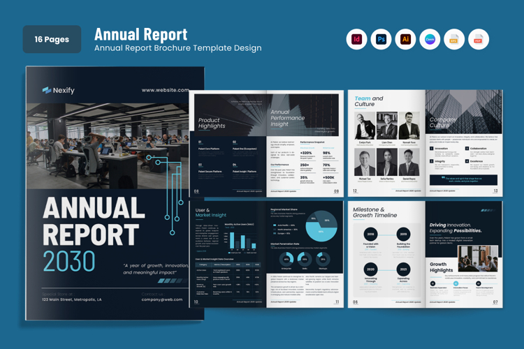 SaaS Product Launch Annual Report Brochure