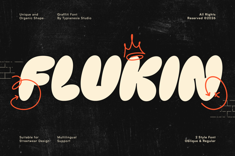 Flukin - Bubble Balloon Graffiti Font