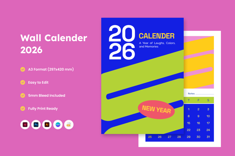 Creative School Wall Calendar 2026
