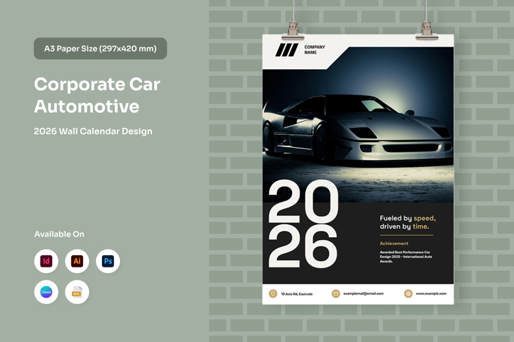 Automotive Corporate Wall Calendar