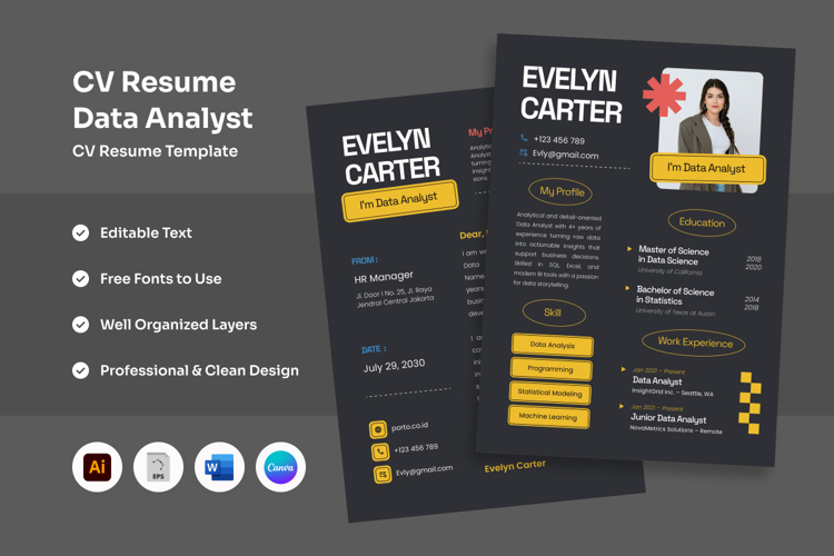Modern Resume Layout for Startup Jobs