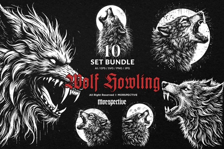 Howling Wolf Clipart Image 5