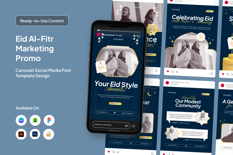 Eid Mubarak Sale Carousel for Instagram